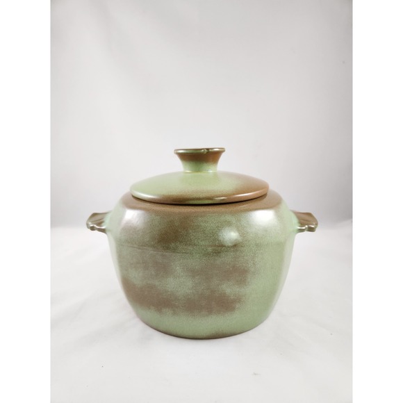 Frankoma Other - Vintage MCM Prairie Green Frankoma 2 piece Casserole Baker Bean Pot with Lid 5W